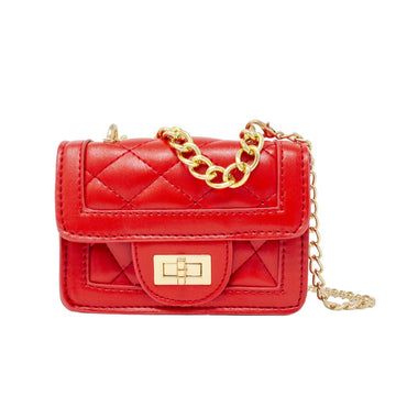 Tiny Classic Quilted Mini Purse: Red