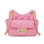 Girls Tiny Quilted Treasure Purse: Pink