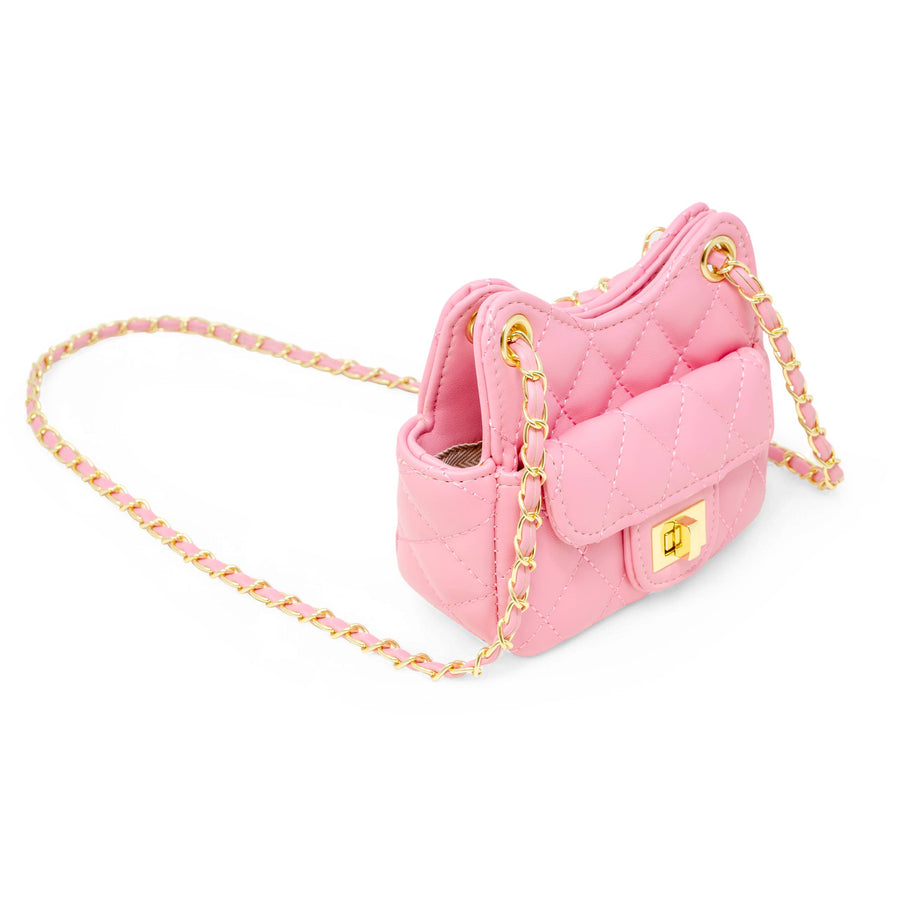 Girls Tiny Quilted Treasure Purse: Pink