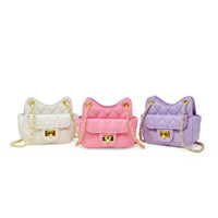 Girls Tiny Quilted Treasure Purse: White