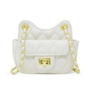 Girls Tiny Quilted Treasure Purse: White