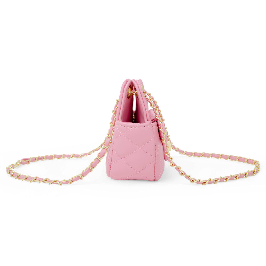 Girls Tiny Quilted Treasure Purse: Pink