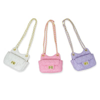 Girls Tiny Quilted Treasure Purse: White