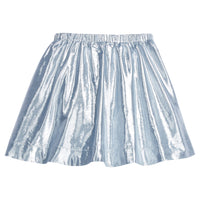 Girl/Tween skort in our Icicle (blue) metallic color which has an elastic waistband and built in shorts underneath-BISBY