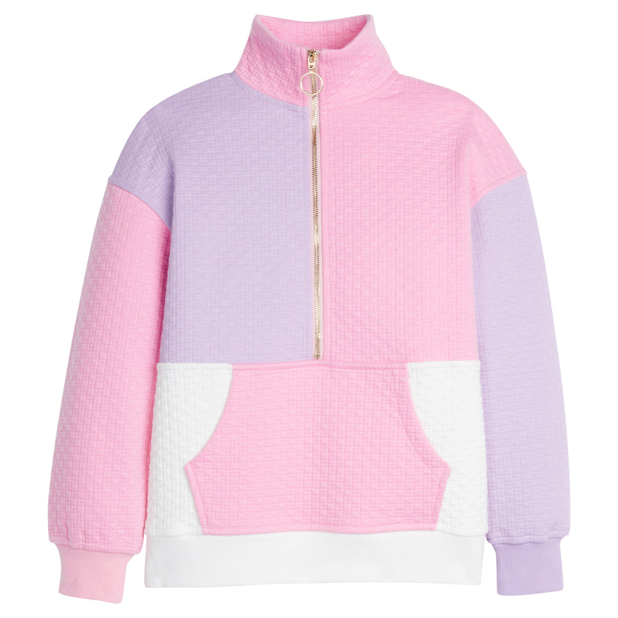 Color Block Pullover - Pink & Lilac