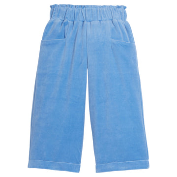 Girls/Tween pants in our French Blue Velour. Pants feature an elastic waistband with pockets in the front and is in our super soft velour fabric for a comfy fit-BISBY