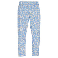 Girls/Tween knit leggings in our Roland Floral Blue pattern. Leggings have an elastic waistband for a comfy fit-BISBY