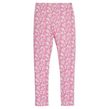 Girls/Tween knit leggings in our Roland Floral Fuchsia pattern. Leggings have an elastic waistband for a comfy fit-BISBY