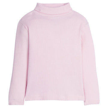 Girl/Tween ribbed turtleneck in our bubblegum pink  color. Turtleneck is a thicker knit fabric with ribbed texture detail-BISBY