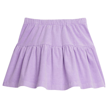 Girls/Tween skort in our Lilac. Skort has built in shorts, elastic waistband, and is made of a lightweight corduroy fabric for a comfy feel-BISBY