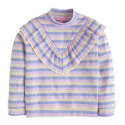 BISBY girl striped turtleneck, ruffled turtleneck, girls purple turtleneck